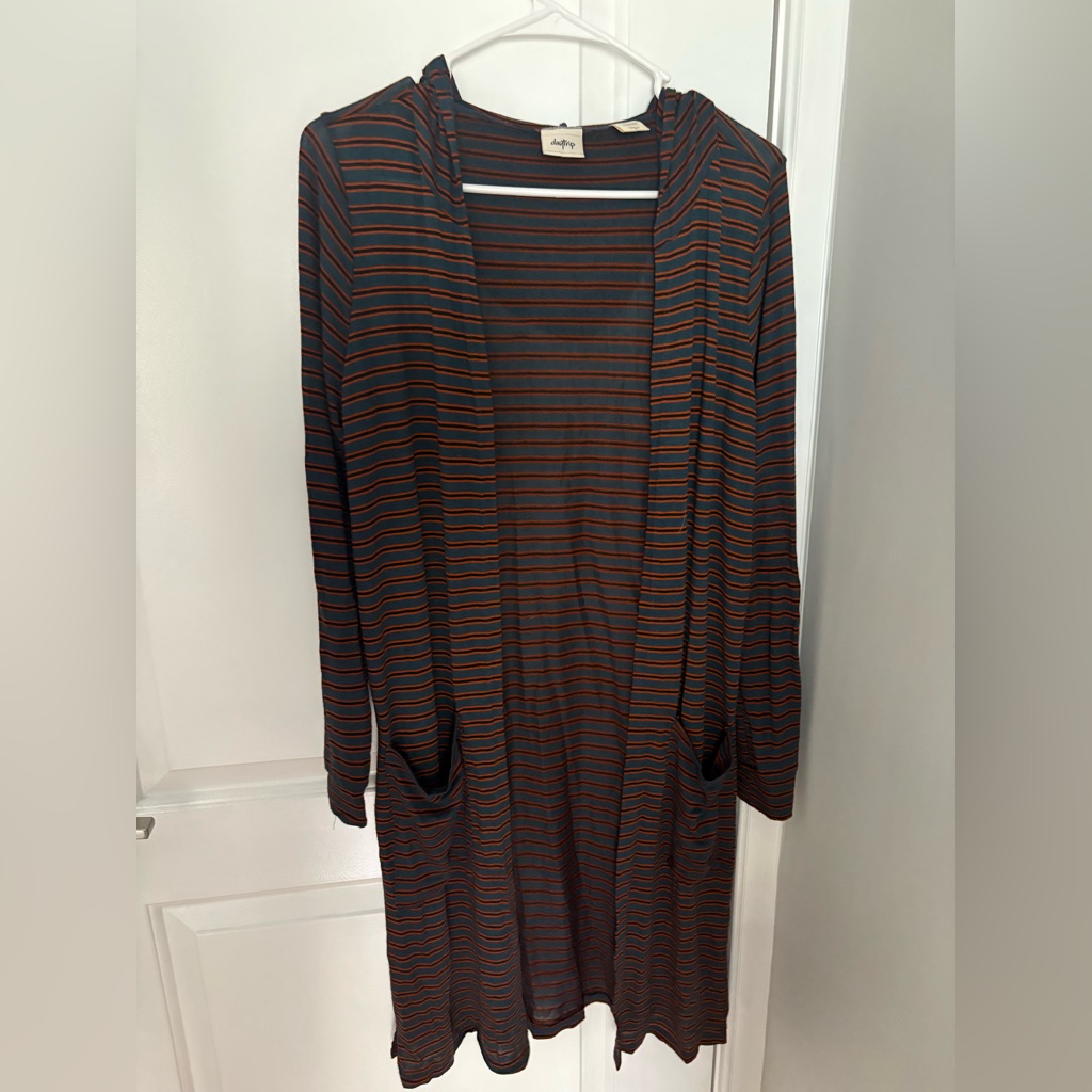 Daytrip Striped Cardigan - Black And Brown